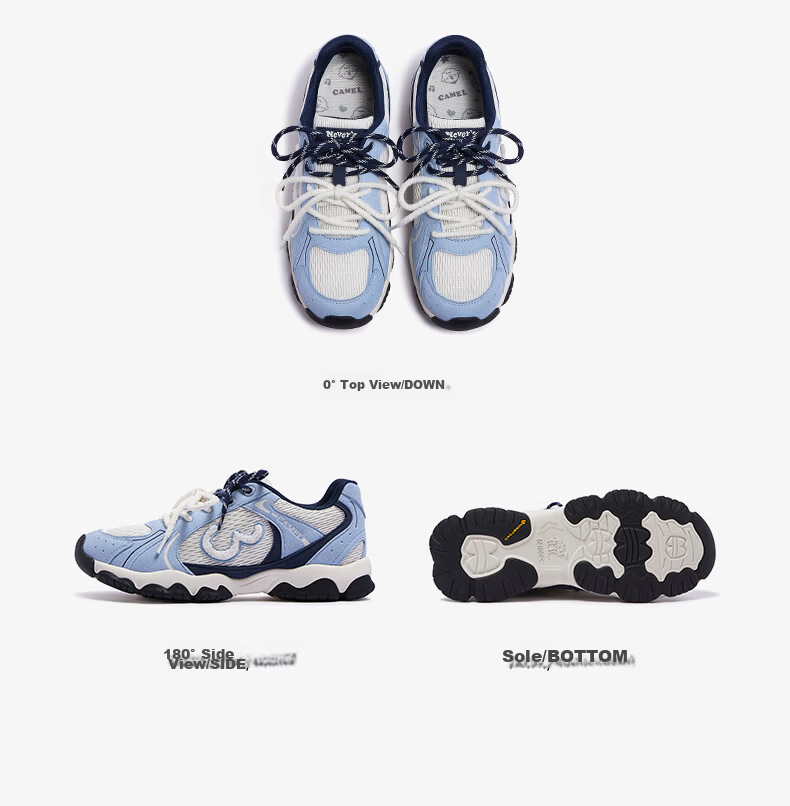CAMEL Lightweight Cloud Training Shoes Women Naiwa Collaboration Height Increasing Thick Sole Casual Sports Shoes L26SXG3217 Off-White/Silver Size 38 25
