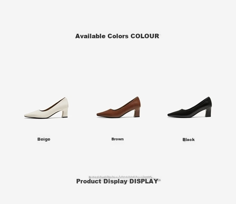 BASTO Brown Pointed Toe Low-Cut Chunky Heel Commuter Women's Shoes B2616CQ5 Size 36 5