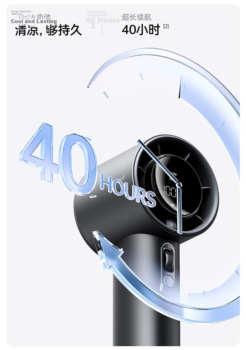 JISULIFE Handheld Mini Fan High-Speed Energy-Saving Portable Dorm Student Rechargeable Pro1 Pearl White Upgraded Version 5
