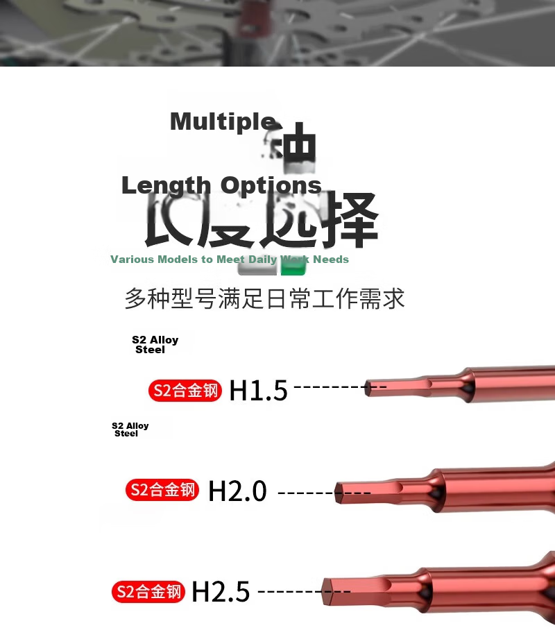 LAOA Magnetic Hexagonal Screwdriver Bit Set 100mm 1.5-6.0mm 7 Pieces 10