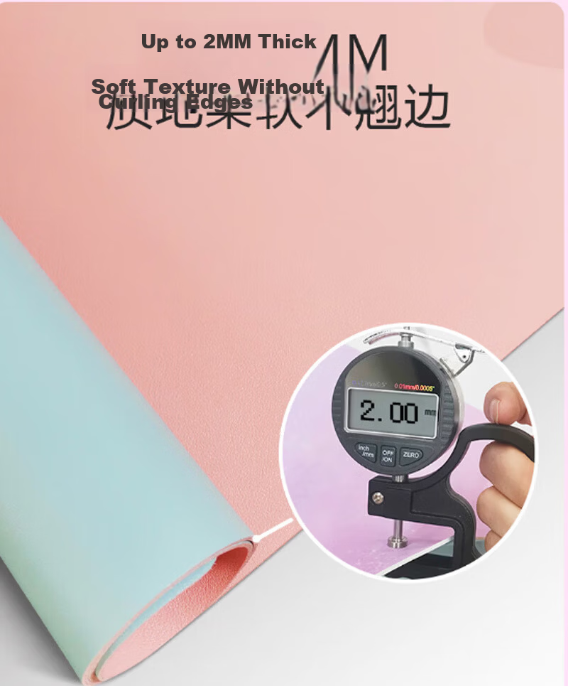 Juyingfeng Large Leather Mouse Pad Odorless Waterproof Oil-Resistant Wash-Free Dining Mat Luxury Minimalist Ins Style Custom Printed Desk Pad 900*420*2mm Milk Powder Small Flower 10
