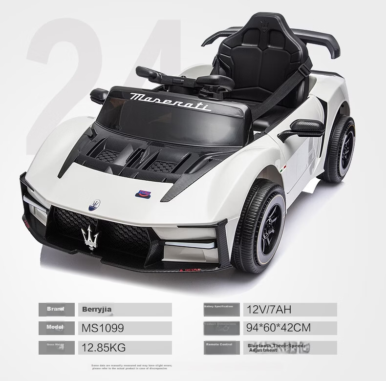 BeRica Maserati Licensed Kids Electric Ride-On Car Remote Control Four-Wheel Toy Vehicle for Toddlers Pink 10
