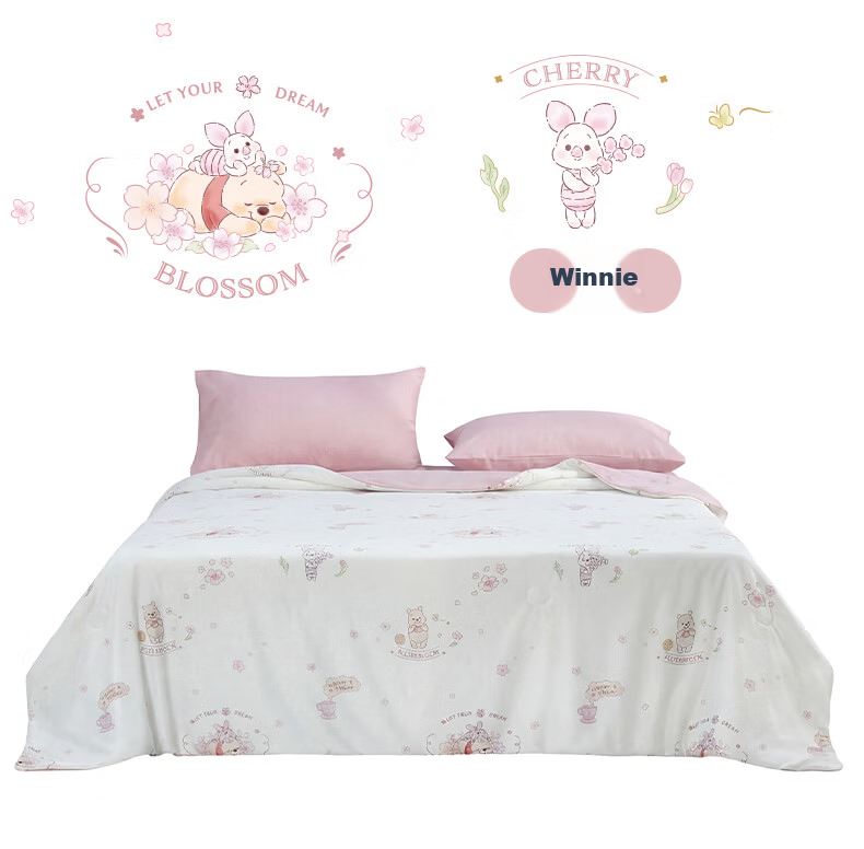 Disney Summer Cooling Quilt Double Air Conditioning Cooling Ice Silk Thin Washable Antibacterial Class A Winnie 200 14