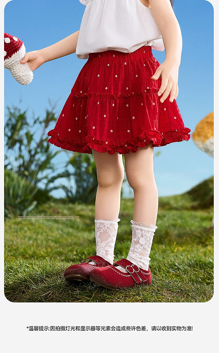 ASK JUNIOR Vintage Children's Dress Summer Toddler Polka Dot Skirt Girls Half Skirt Ruffled Princess Dress 14