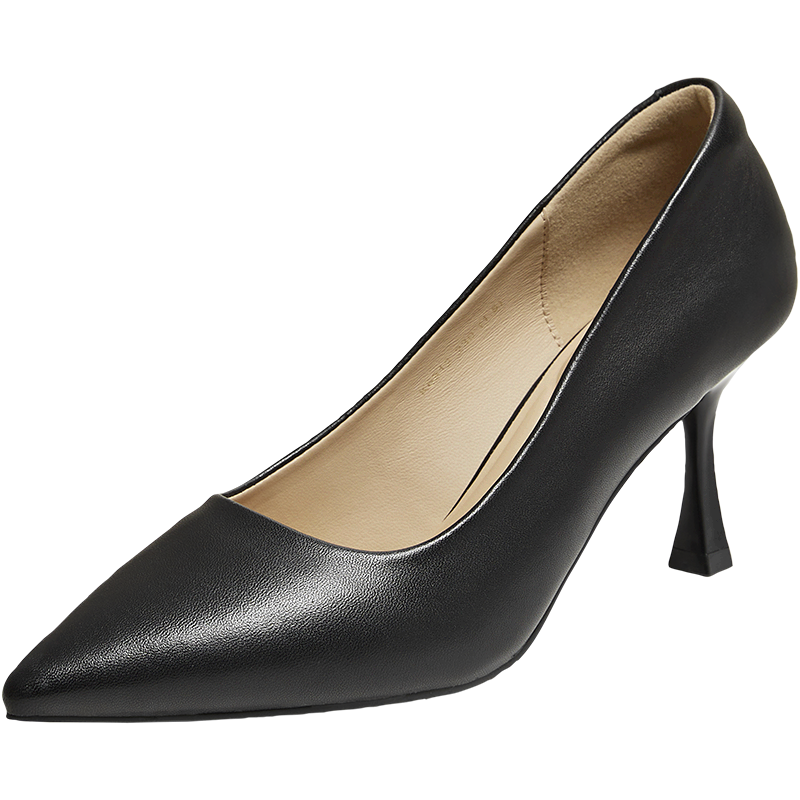 Basto 26 New Commuter Lambskin Stiletto Pointed Toe Low-Cut Women's Pumps K6812CQ6 Black Size 37