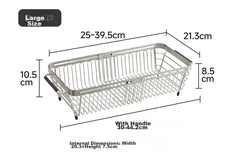 Submarine 304 Stainless Steel Kitchen Draining Rack Food Grade Sink Basket Dish Rack Telescopic Storage Rack 2