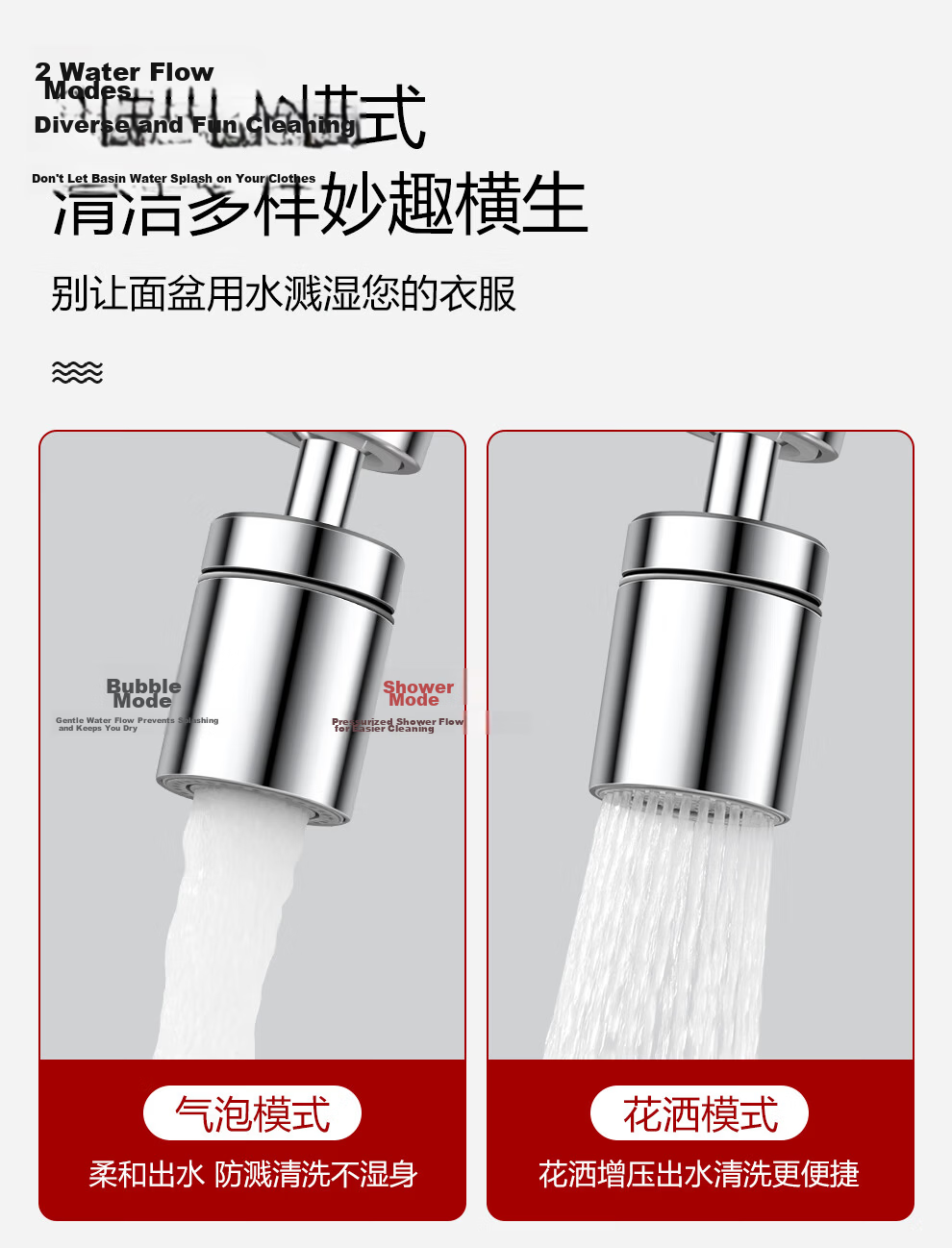 Larsd Kitchen Faucet Rotatable Sink Faucet Dual Temperature Hot and Cold Water Tap for Washing Basin F085 6