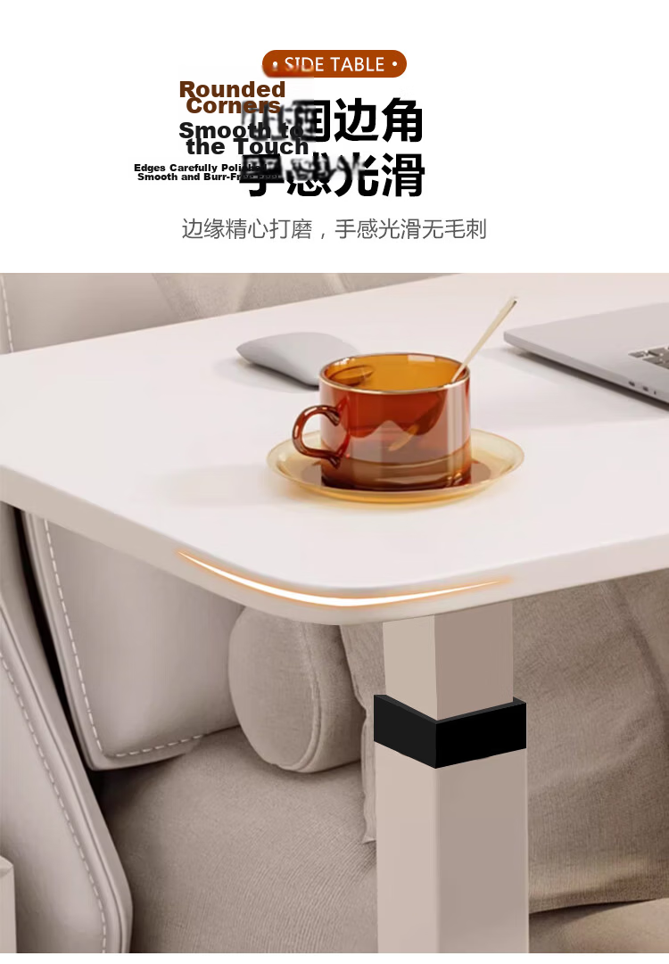 Jingju Adjustable Mobile Bedside Table Home Bedroom Computer Desk Simple Stable Sofa Side Study Desk 7