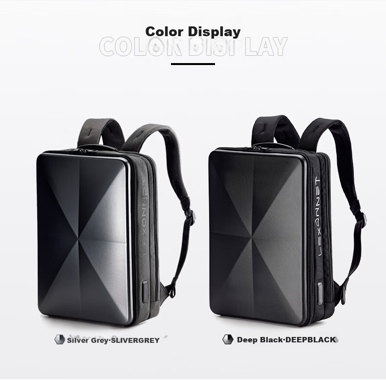 LEXON Gaming Backpack Hard Shell Dual Compartment Large Capacity 15.6-inch Laptop Business Travel School Bag 10