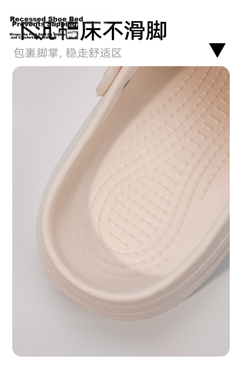 Limi Unisex Ventilated Slip-On Sandals Non-Slip Outdoor Open-Toe Beach Shoes Off-White Size 36-37 8