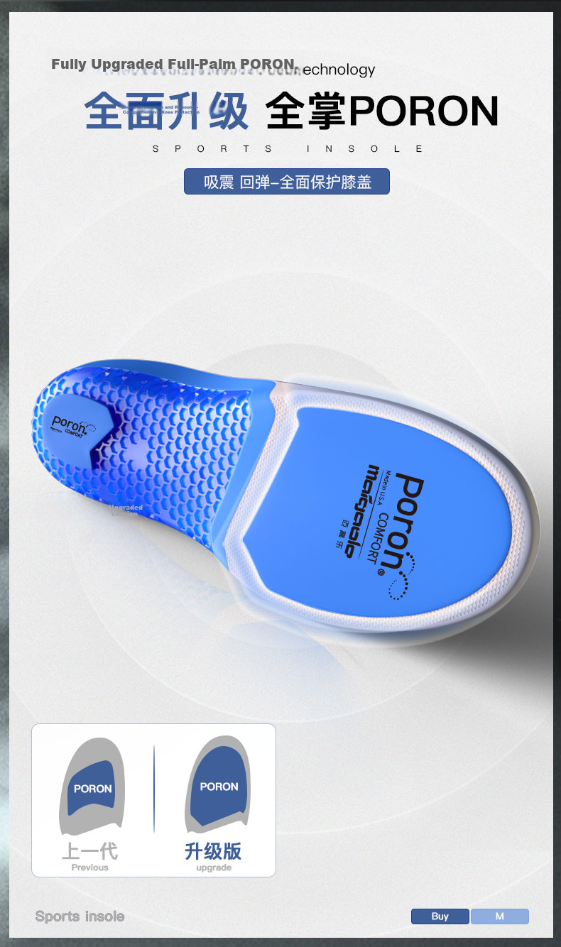 Maigaole Sports Insoles for Men, Thickened Shock-Absorbing Elastic Basketball Shoes, High-Elasticity Soft Running Shock-Absorbing Poron Antibacterial, Red 41-42 3