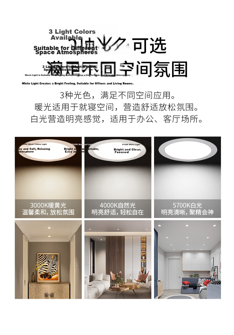 NVC LED Downlight Simple Ultra-thin High Brightness High Wattage Factory Ceiling Recessed Background Decorative Light 15W - Cool White 11