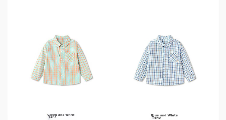 Balabala Kids Long Sleeve Shirt Boys and Girls 2026 Spring Autumn Plaid Top [Mall Same Style] 14