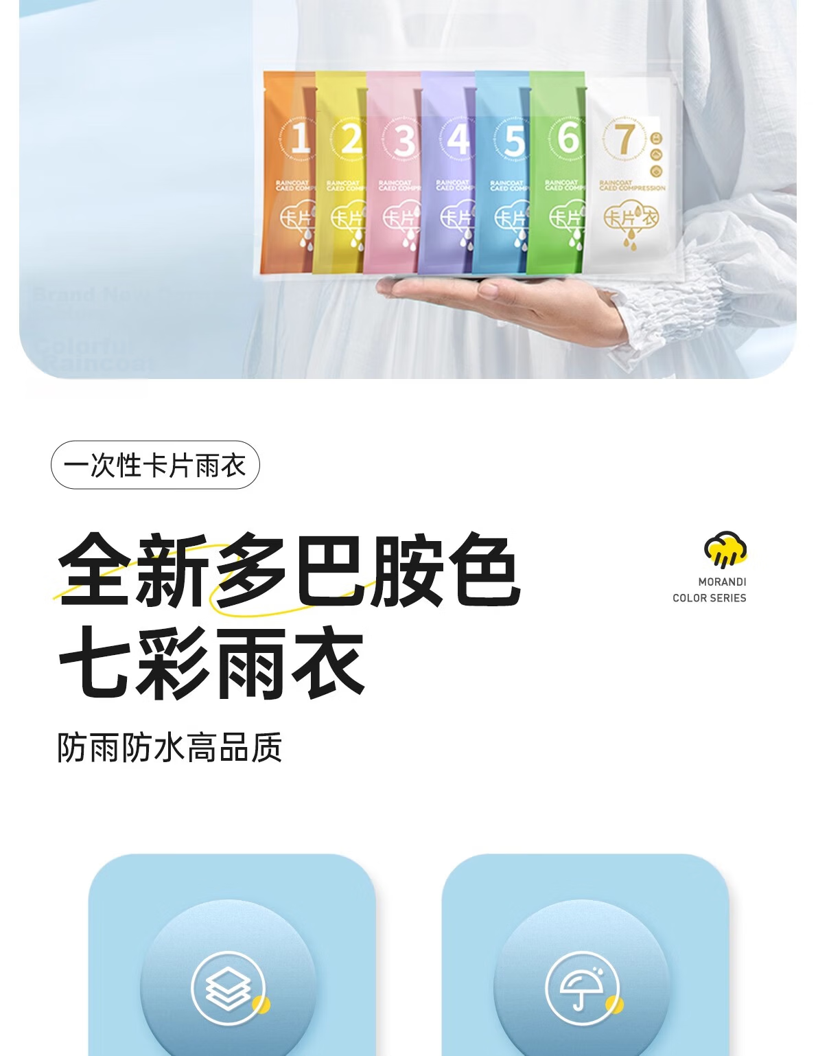 Buddygo Disposable Thickened Adult Card Long Full-Body Raincoat Anti-Storm Single Hiking Cycling Electric Vehicle Raincoat 2