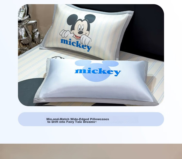 Disney Summer Ice Silk Cooling Mat Cartoon Mickey Air Conditioning Soft Mat 180x200cm Home Machine Washable Cooling Air Conditioner Pad 27