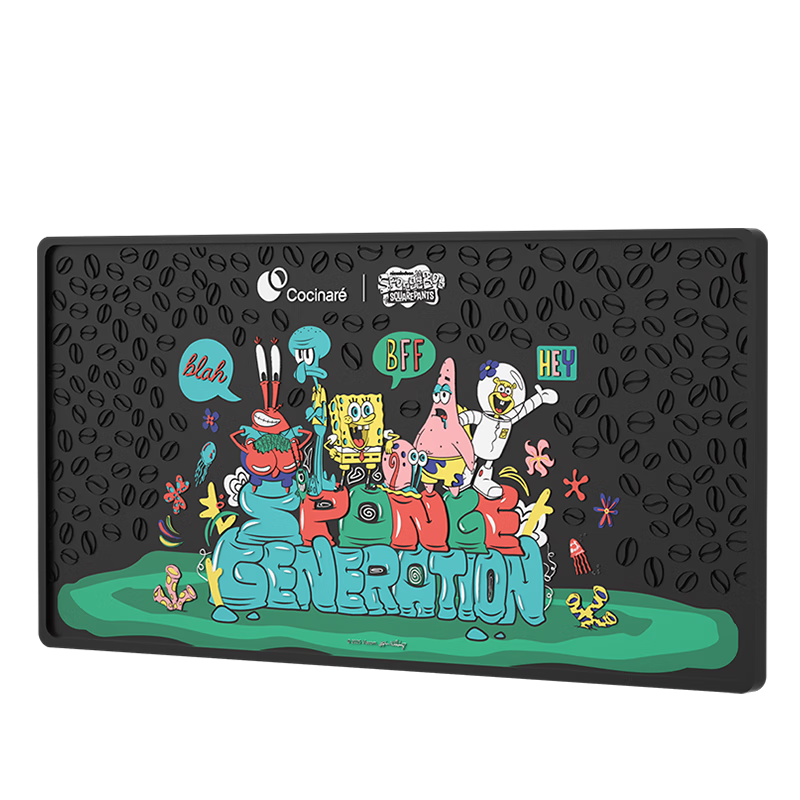 Cocinare SpongeBob Collaboration Coffee Drip Mat Heat-Resistant Coffee Coaster Non-Slip Thick Waterproof Desk Bar Counter Coffee Machine Accessory Gift with Government Subsidy