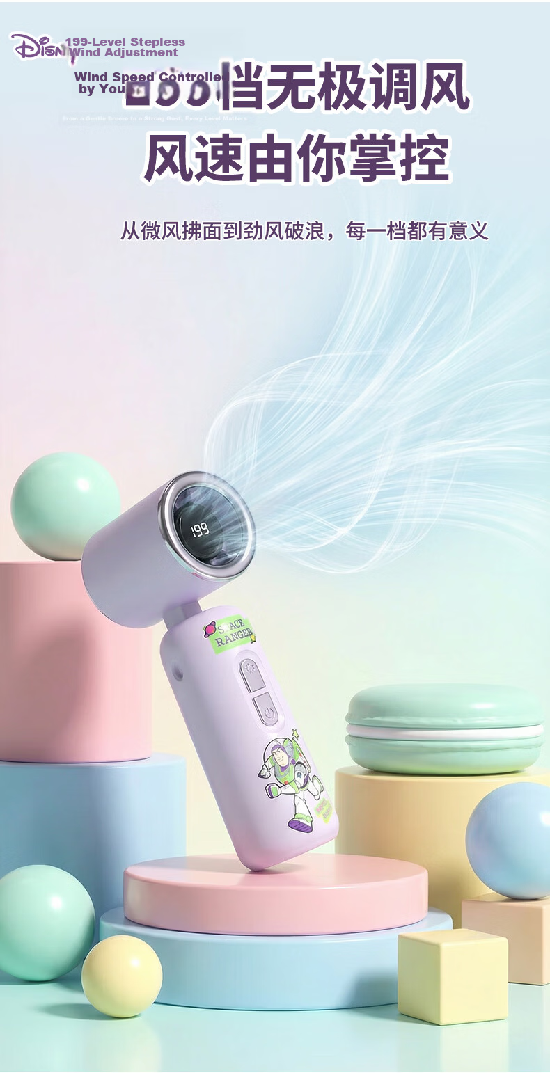 Disney Mini Portable Handheld USB Rechargeable Fan Large Airflow Long Battery Life Student Office Desktop Birthday Gift Graduation Travel C80 Bear 3