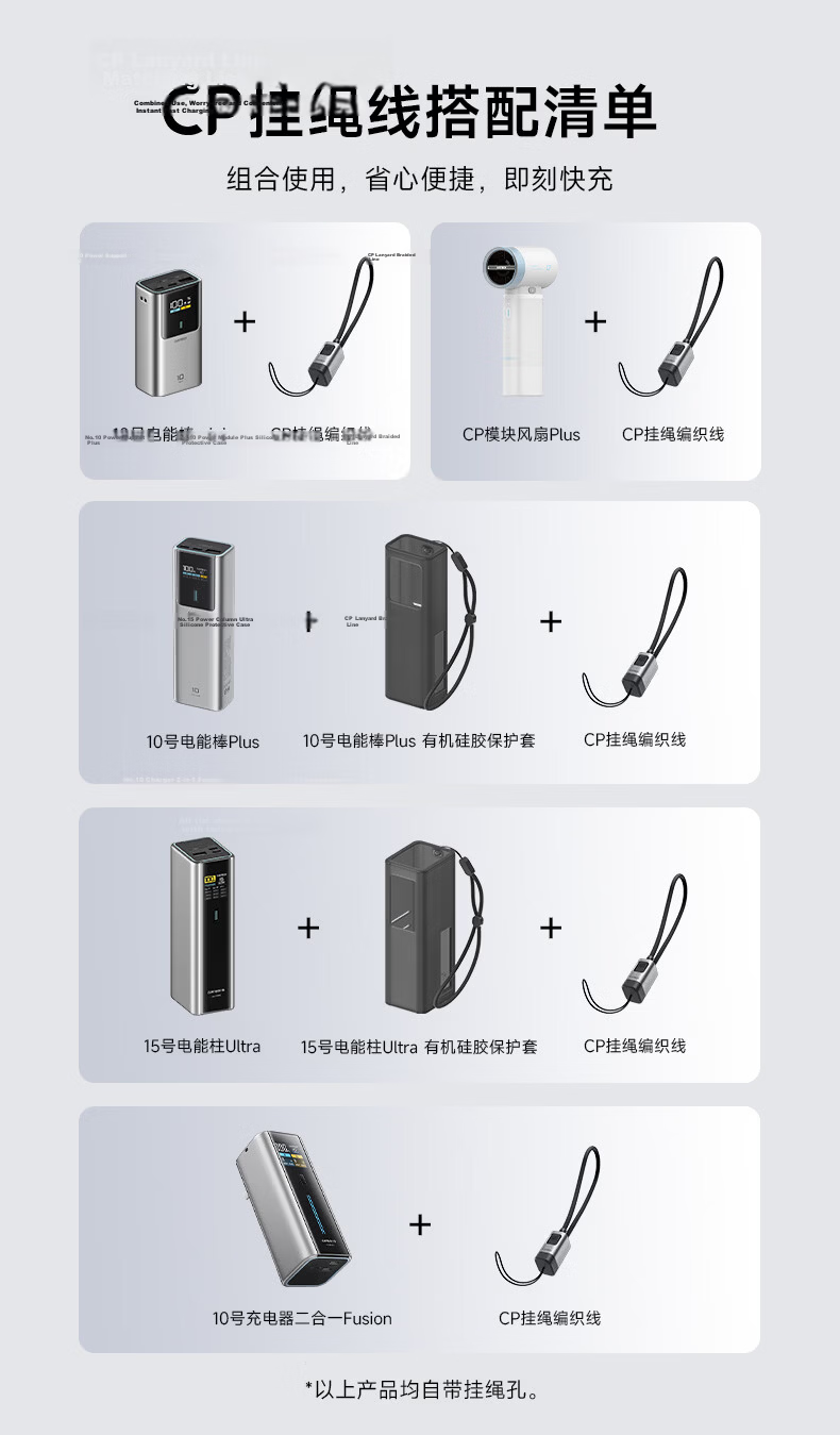 CUKTECH Portable CP Lanyard Braided 6A Type-C Charging Cable 240W Fast Charge Compatible with Power Bank Short Cable for Apple Huawei Honor Xiaomi Phones Tablets Laptops 1