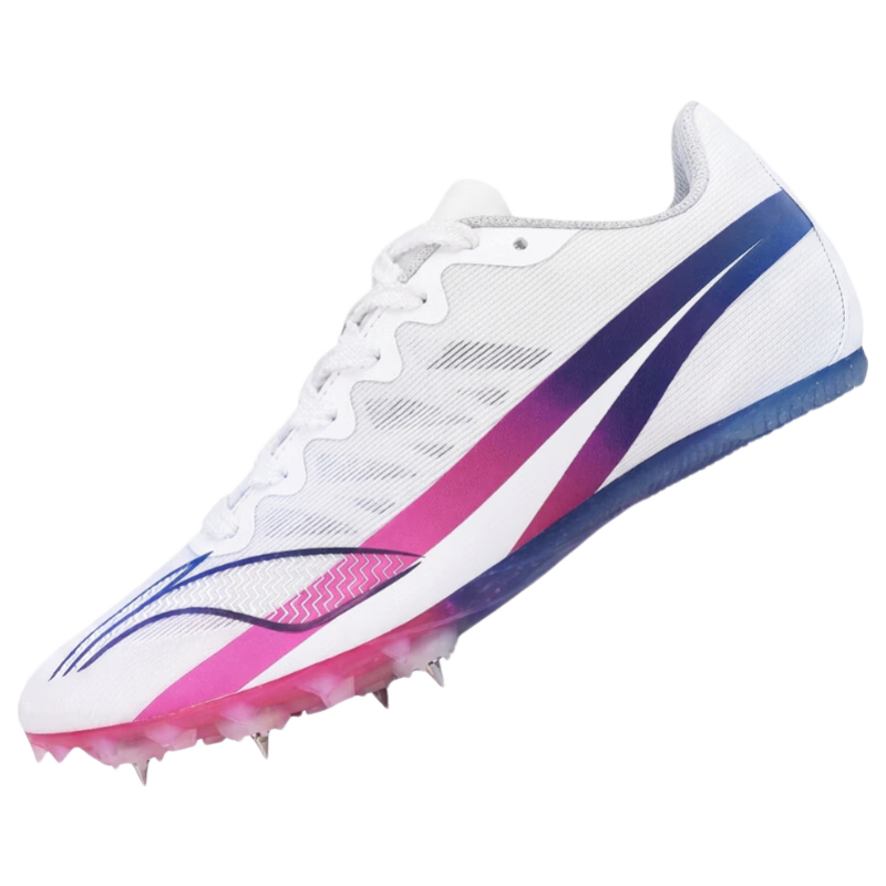 Li-Ning Track And Field Sprint Spikes for Men And Women, Professional Athletic Running Shoes, White Gold Silver, Size 36