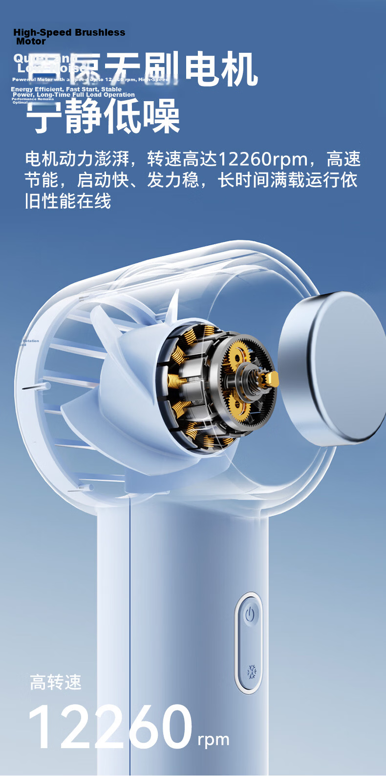 PHILIPS Handheld Fan High-Speed Powerful USB Rechargeable Portable Mini Fan Outdoor Picnic Electric Fan ACR2124MPF/93 6