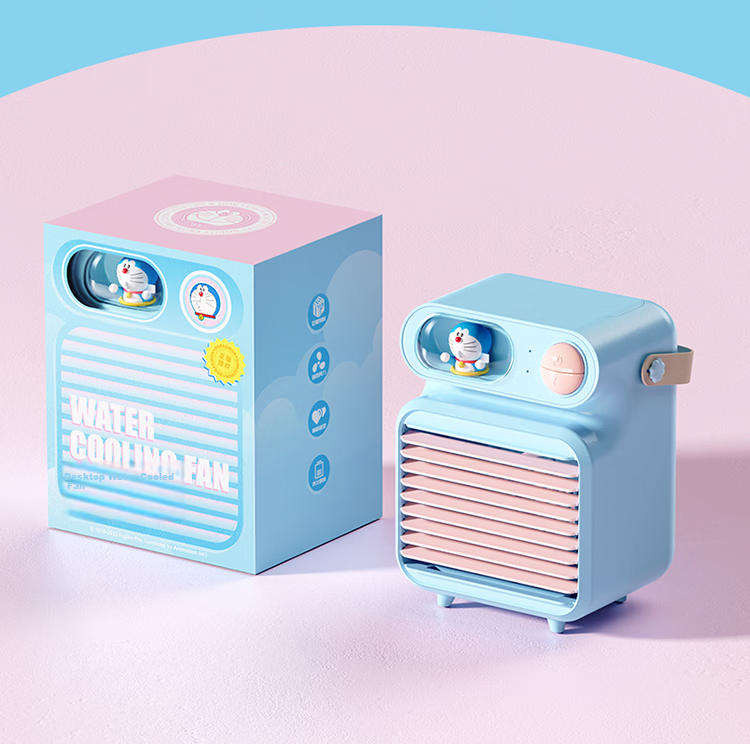 ROCK Crayon Shin-chan Desktop Fan Silent High Wind Power Plug-in Rechargeable Long Battery Life Office Home Small Slim Portable Cooling Electric Fan Green 13
