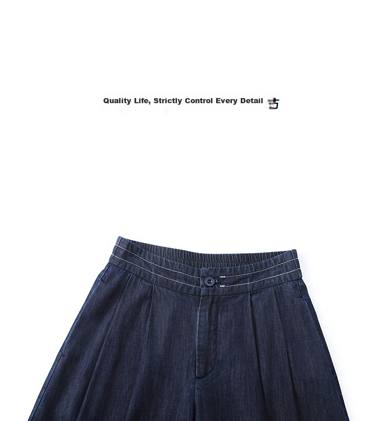 Demana [Light Oxygen Lyocell Cotton] Summer Commuter Style Cropped Wide-Leg Pants Loose High-Waist Slim Fit Versatile Women's Jeans 12