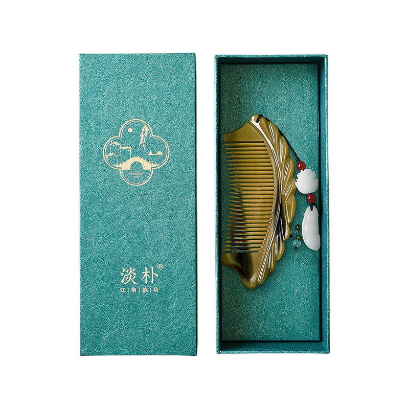 Danpo Pure Natural Authentic Ox Horn Comb, Women's Birthday Gift for Wife, Practical Gift for Girls in Their 30s And 40s, Gift for Girlfriend, High-End Meeting Companion Gift Box, Teacher's Day Gift for Female Teachers, Premium