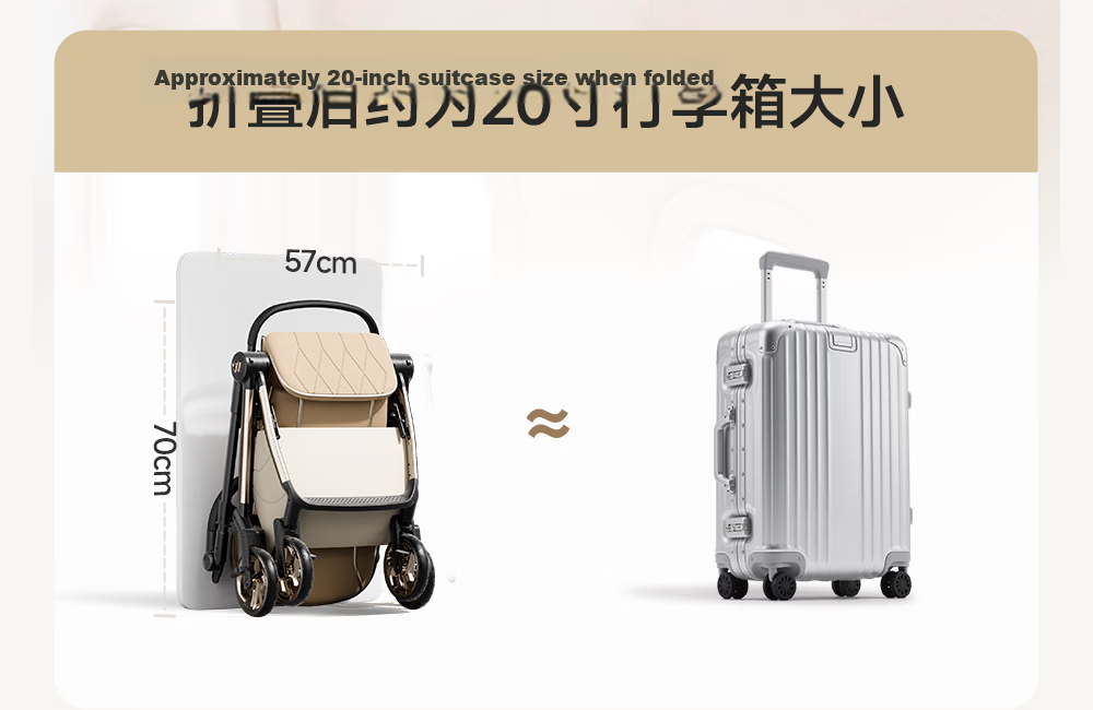 Welebao Baby Stroller Reversible Seat Recline 0-3 Years Lightweight Shockproof One-Key Folding High Landscape 30
