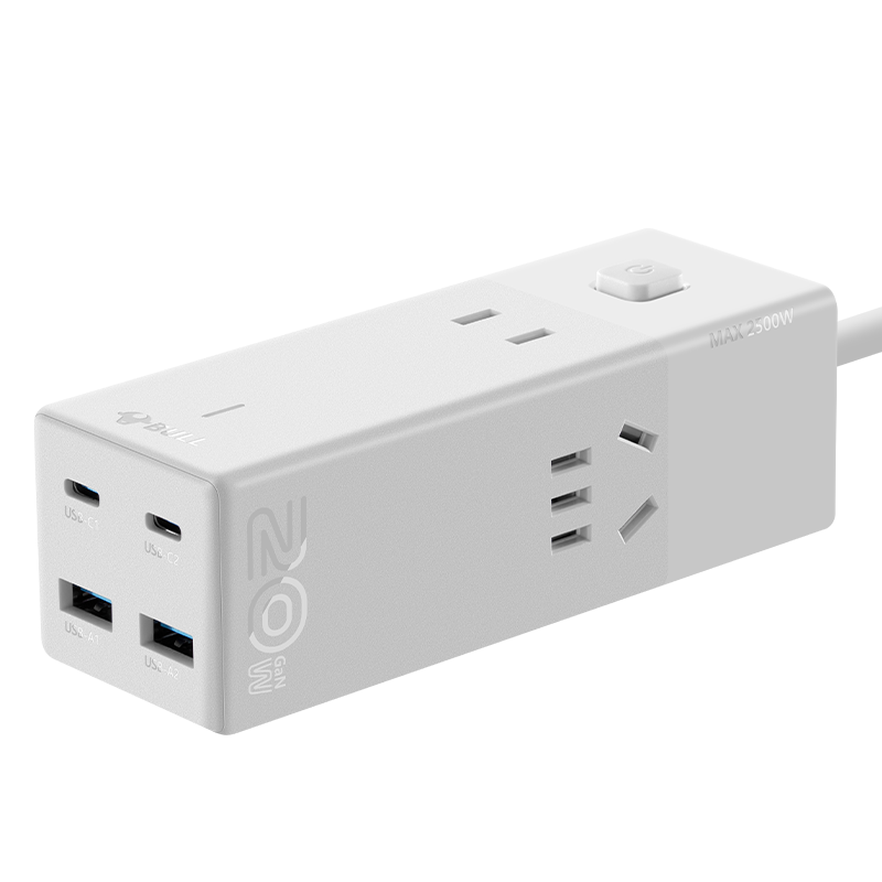 BULL Gallium Nitride 20W Fast Charging Socket/desktop Charging Station/desktop Socket/USB Power Strip Portable Power Bank Safe Fast Charging 2C2A+3 Outlets White Master Switch