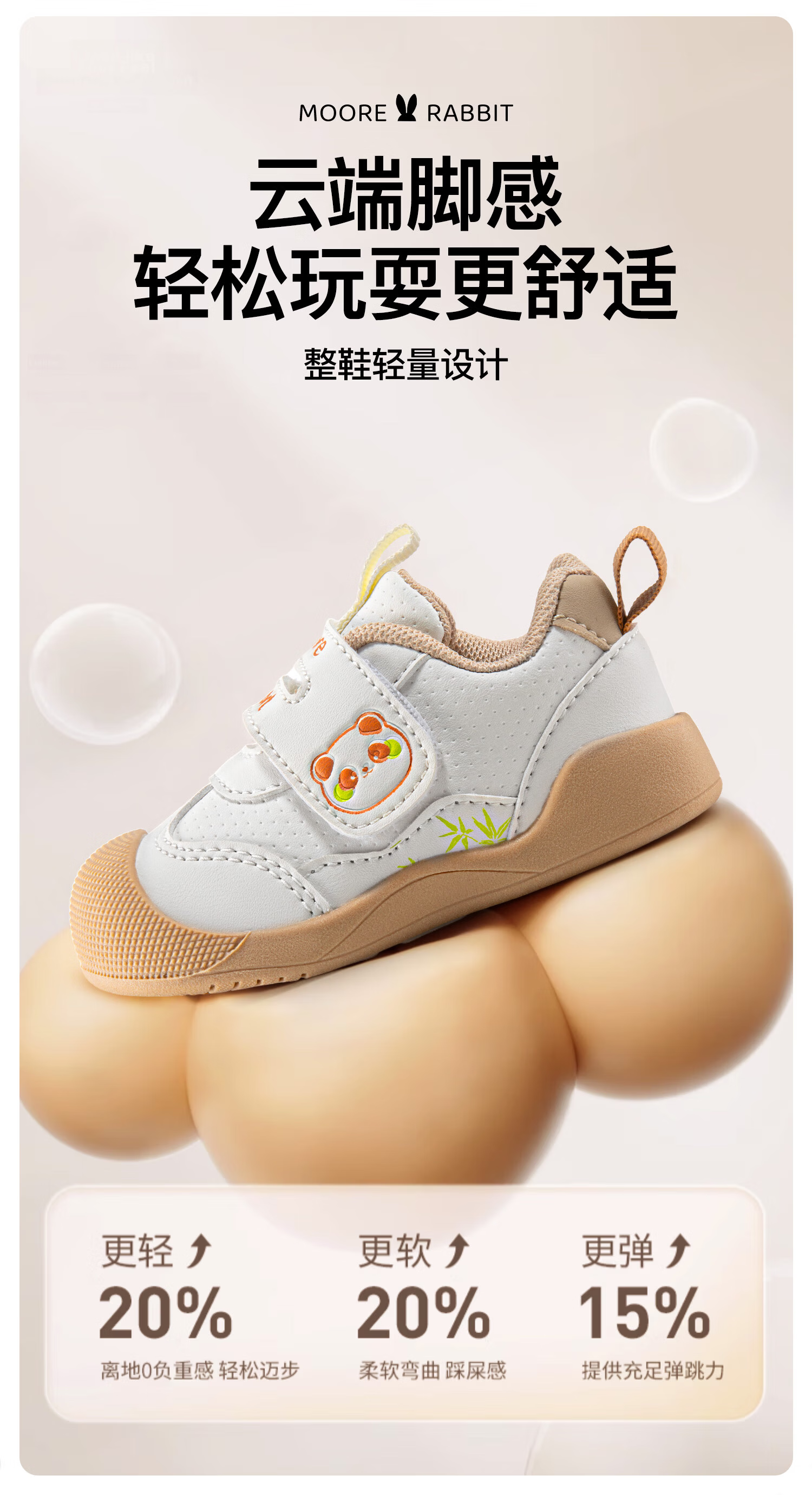 More Rabbit Kids Summer New Soft Sole White Shoes Toddler Boys Stable Shoes Girls Cartoon Anti-Kick Indoor Shoes 14