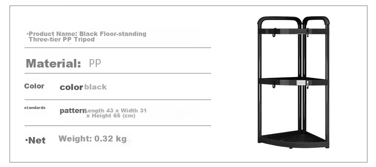 Ouranzo Bathroom Corner Shelf Kitchen Bathroom Storage Rack 3-Tier Triangular Floor Stand 13
