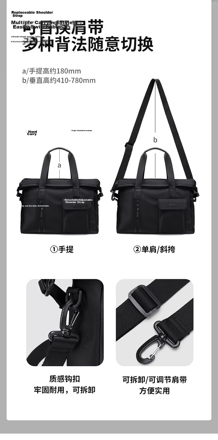 GOLF Men's Briefcase Handbag 13.3/14 Inch Laptop Bag Business Casual Commuter Travel Office Bag 13