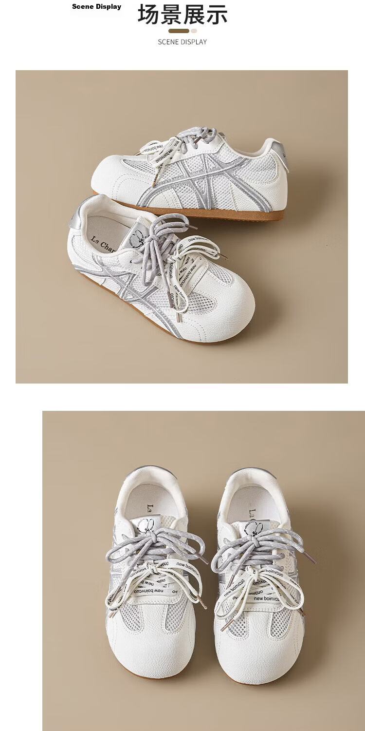 La Chapelle Women's White Casual Sneakers Breathable Mesh Non-Slip Soft Sole Comfortable Training Shoes 14