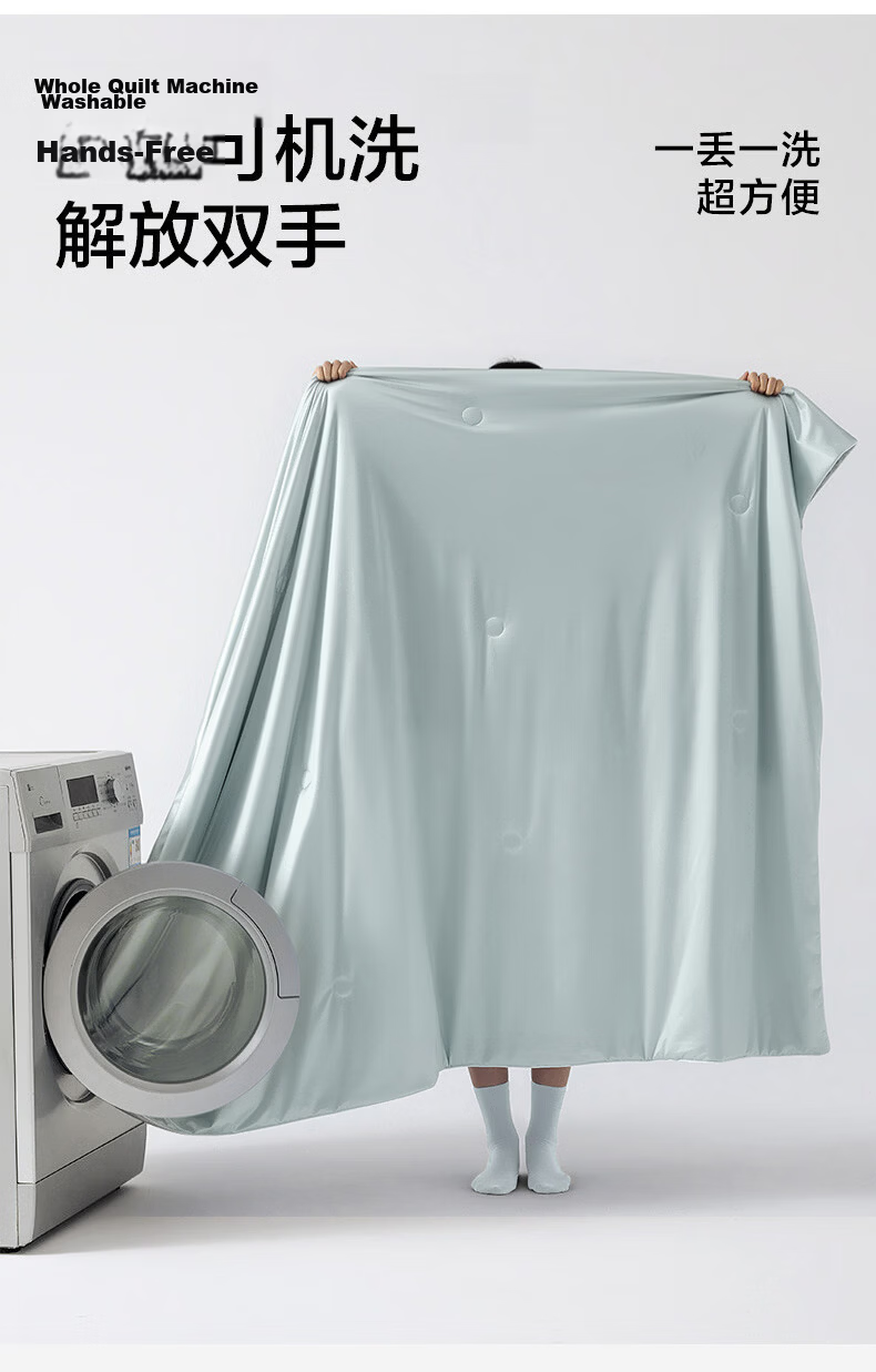 Wuyinliangpin Class A Cooling Ice Silk Summer Quilt, Deep Sleep Temperature Control Thin Quilt, Machine Washable Air Conditioning Comforter, 150*200cm 9