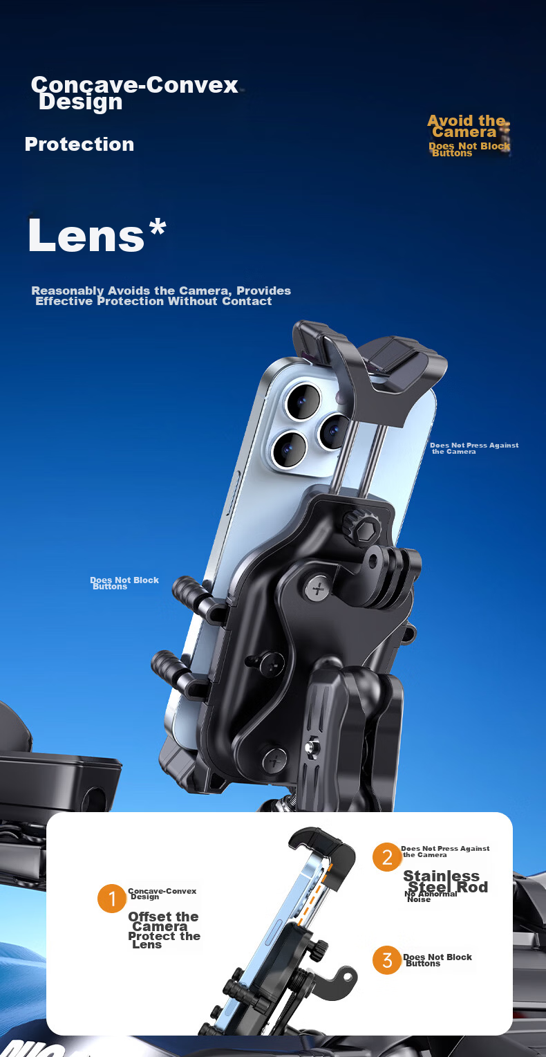Puji Rice Electric Vehicle Phone Holder Motorcycle Delivery Rider Mobile Phone Bracket Scooter Electric Bike Navigation Mount Cycling Equipment Universal 6