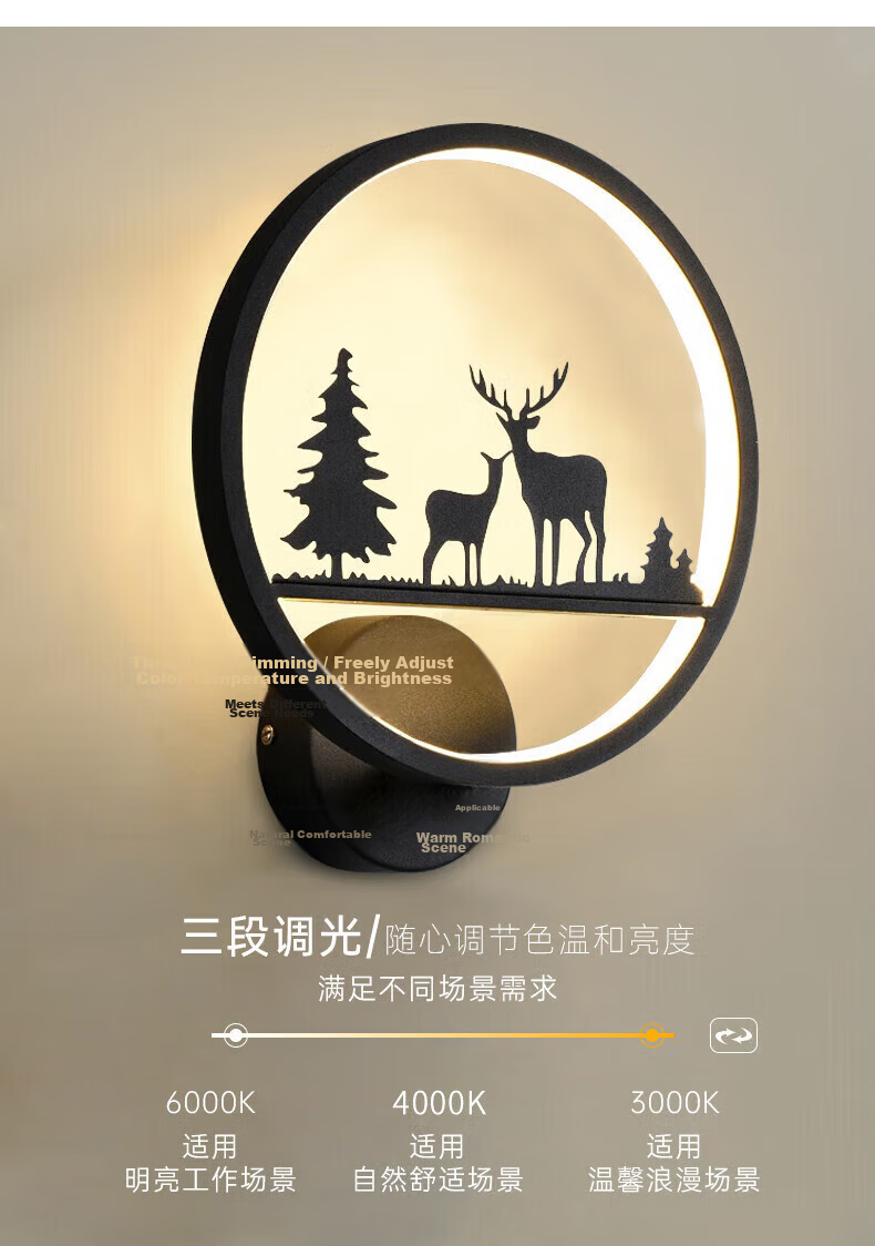 Dengling Full-Spectrum Eye-Care LED Nordic Wall Lamp for Bedroom Bedside, Corridor, Staircase, Living Room Background Wall 5