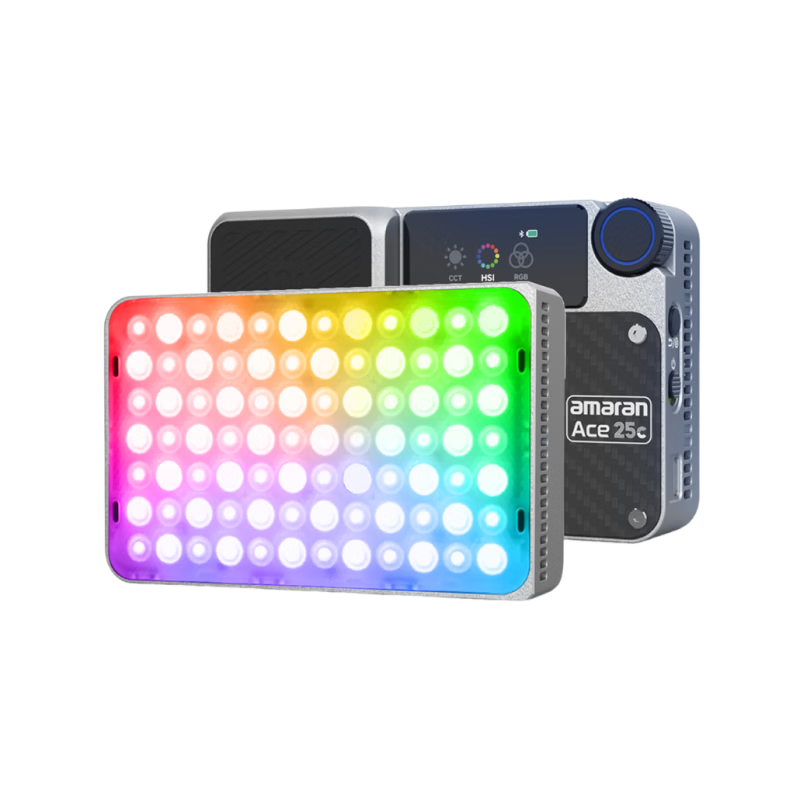 AMARAN Aputure ACE 25C Silver Full-Color Live Streaming Fill Light, Photography Light, Handheld Portable Phone Camera Fill Light, Indoor Outdoor Shooting Constant Light Pocket Light