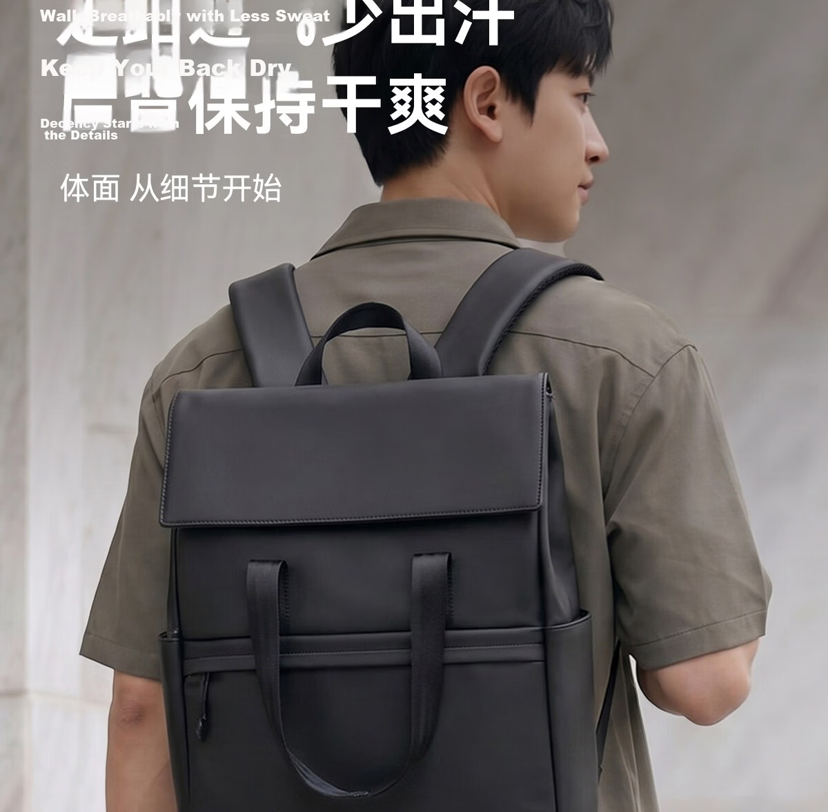 JINSHIWQ 16-inch Laptop Backpack Men City Commuter Lightweight Travel Bag Women Business Briefcase Flap School Bag 13
