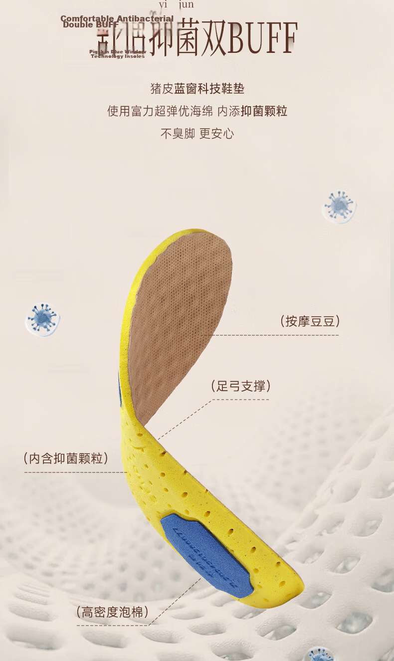 Senda Nai Pi De Women's Training Shoes 2026 Spring New Lambskin Mesh Breathable Flat Casual Shoes 4XV26BM6 Yellow Size 35 9