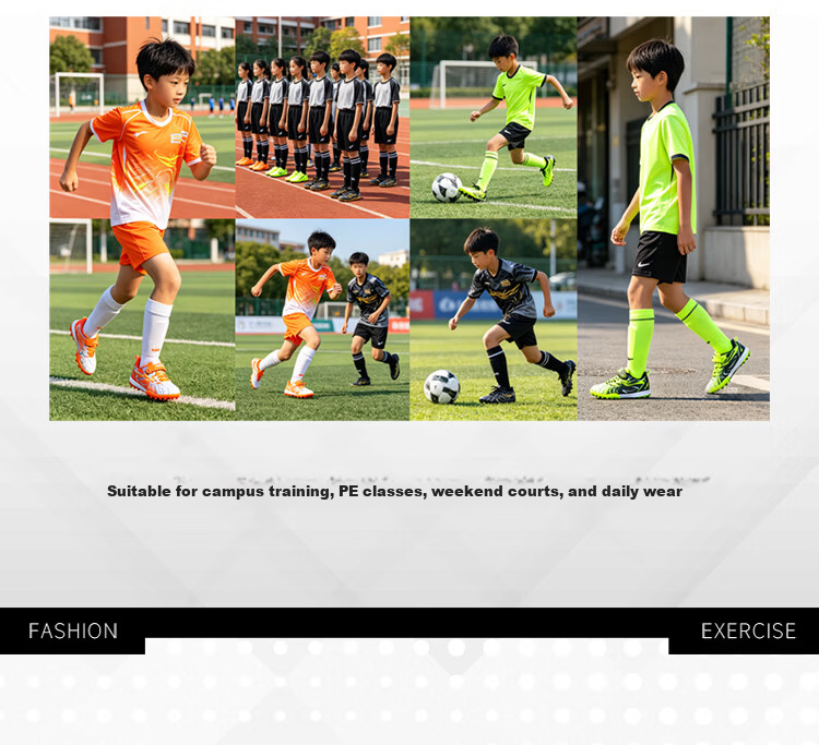 DEERWAY Kids Soccer Shoes TF Turf Studs for Boys Ages 6-12, Youth Training and Match Football Shoes, Fluorescent Green, Size 33 3