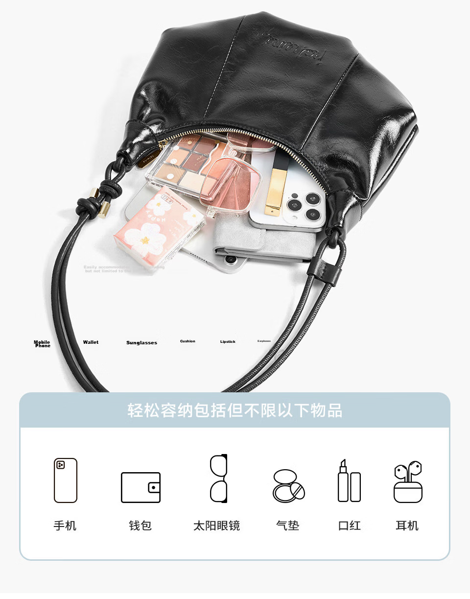 Hotwind Women's Shoulder Bag Underarm Hobo Handbag Crescent Leather Horn Bag Birthday Gift for Girls 6