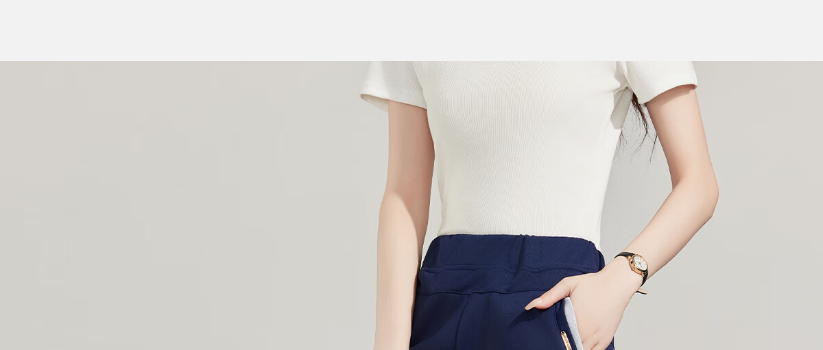 PinCai Women's Sports Pants Simple Solid Color Loose Straight Leg Elastic Waist Casual Pants P12KK5812 5