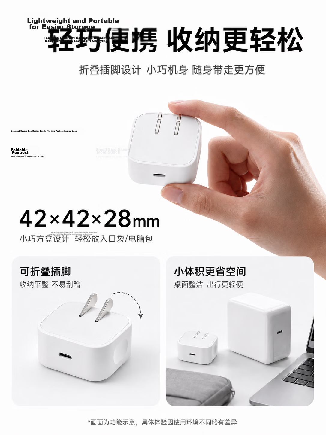 Green Effect Apple Laptop Charger Mini PD 40/60W Type-C MacBook Pro/Air M4/M5 Power Adapter iPhone Phone 17 Charger Cable 8