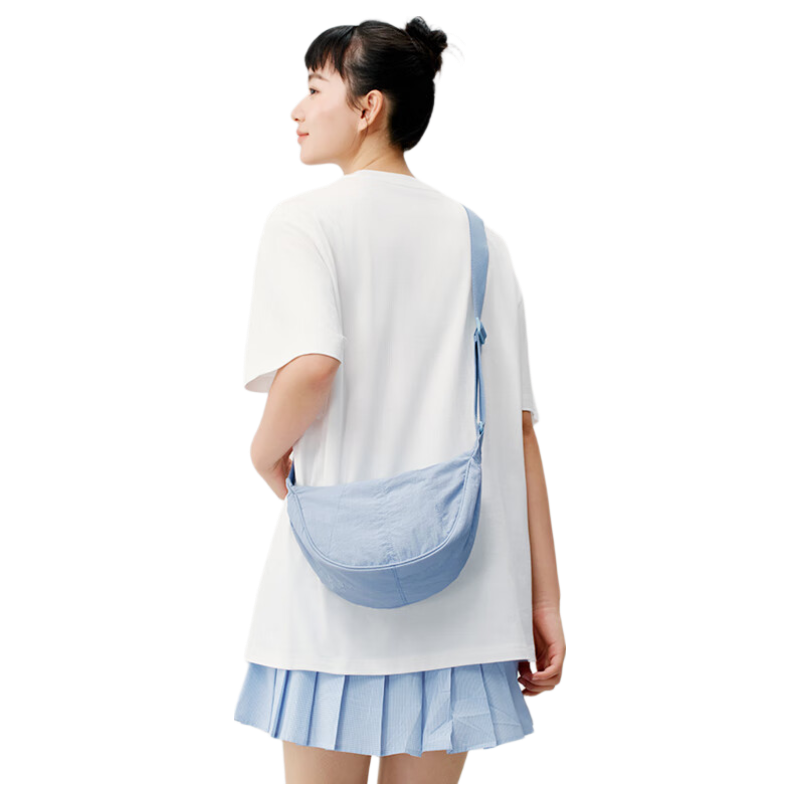 JD Original Casual Unisex Couple Shoulder Dumpling Crossbody Bag 3L Light Blue