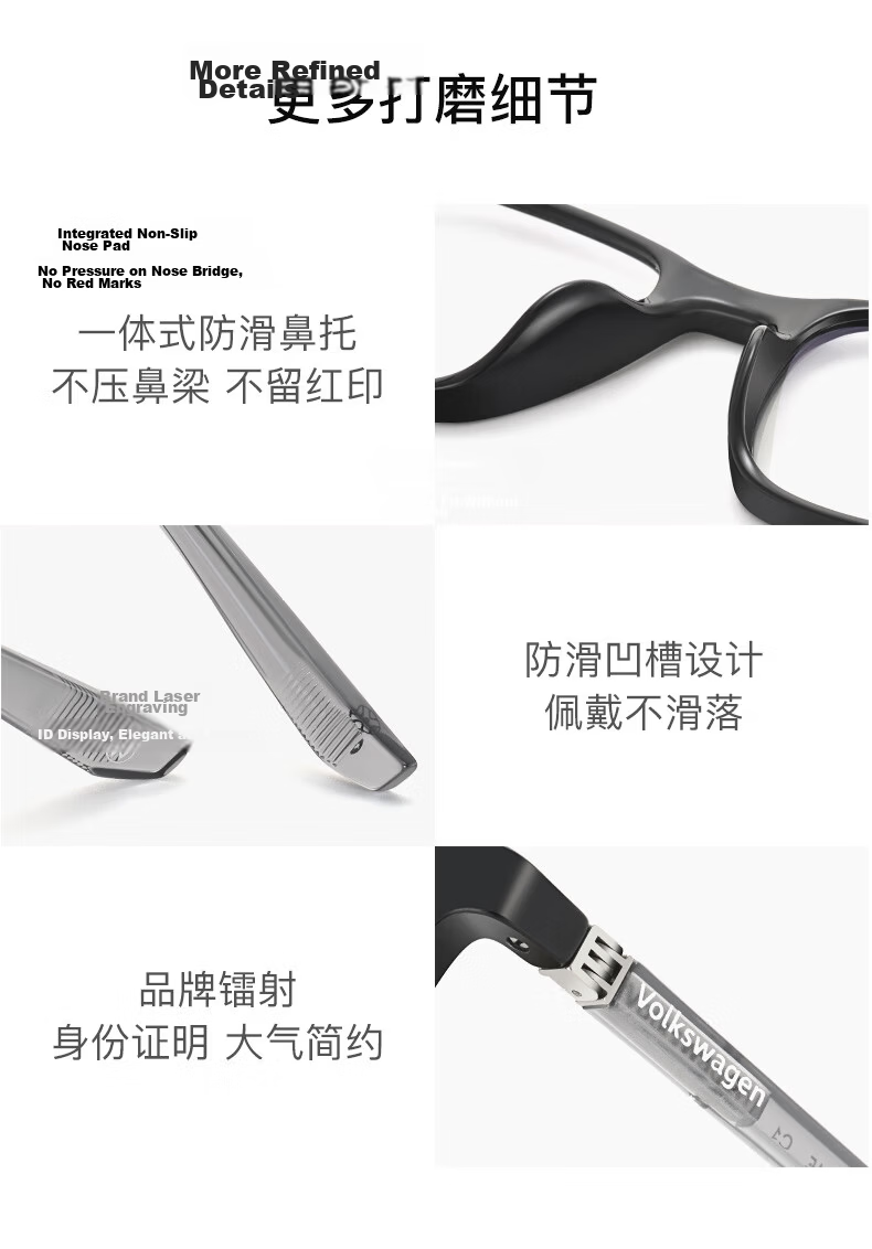Volkswagen Germany Volkswagen Reading Glasses High-Definition Blue Light Blocking Glasses Men Premium Genuine Gift Brand Reading Glasses 629-150 10