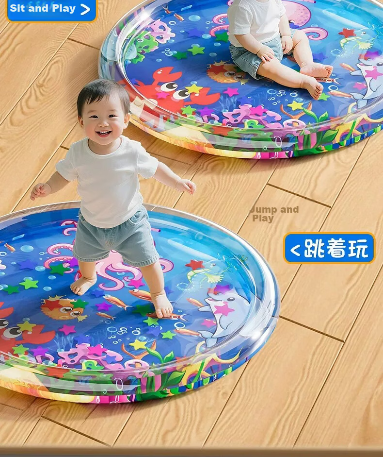 Miaobeile Pat Pat Water Mat Infant Crawling Mat Foot Toy Large Summer Cooling Mat Baby Crawling Training Pad 6