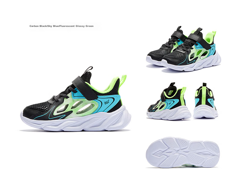 361° Kids Sports Shoes Summer 26 Boys Girls Lightweight Breathable School Sneakers Running Shoes Black Size 41 46