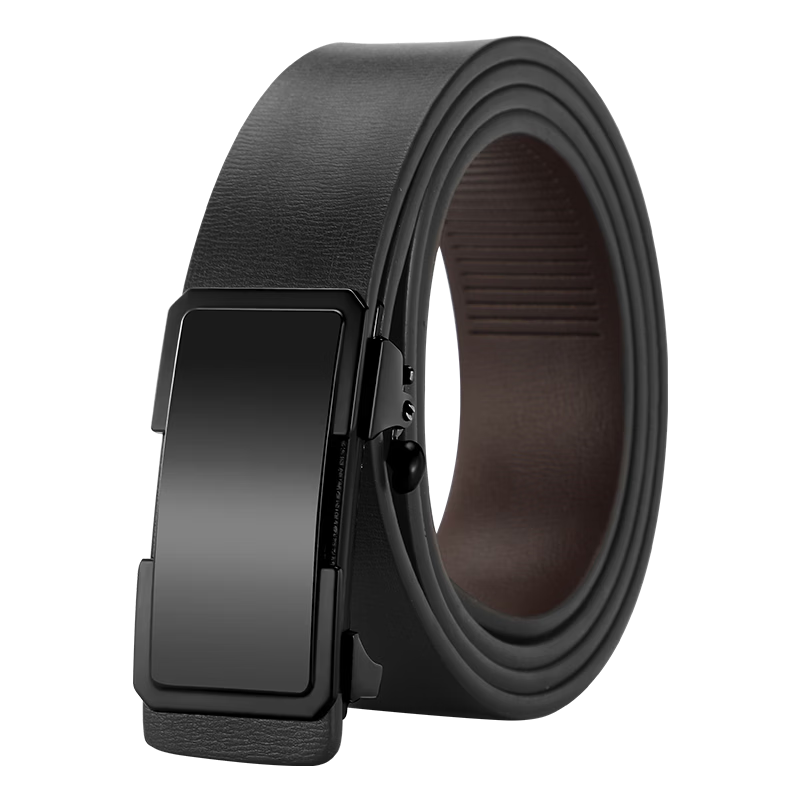 HOCR Men's Genuine Leather Automatic Buckle Casual Belt Real Cowhide Waist Belt Gift