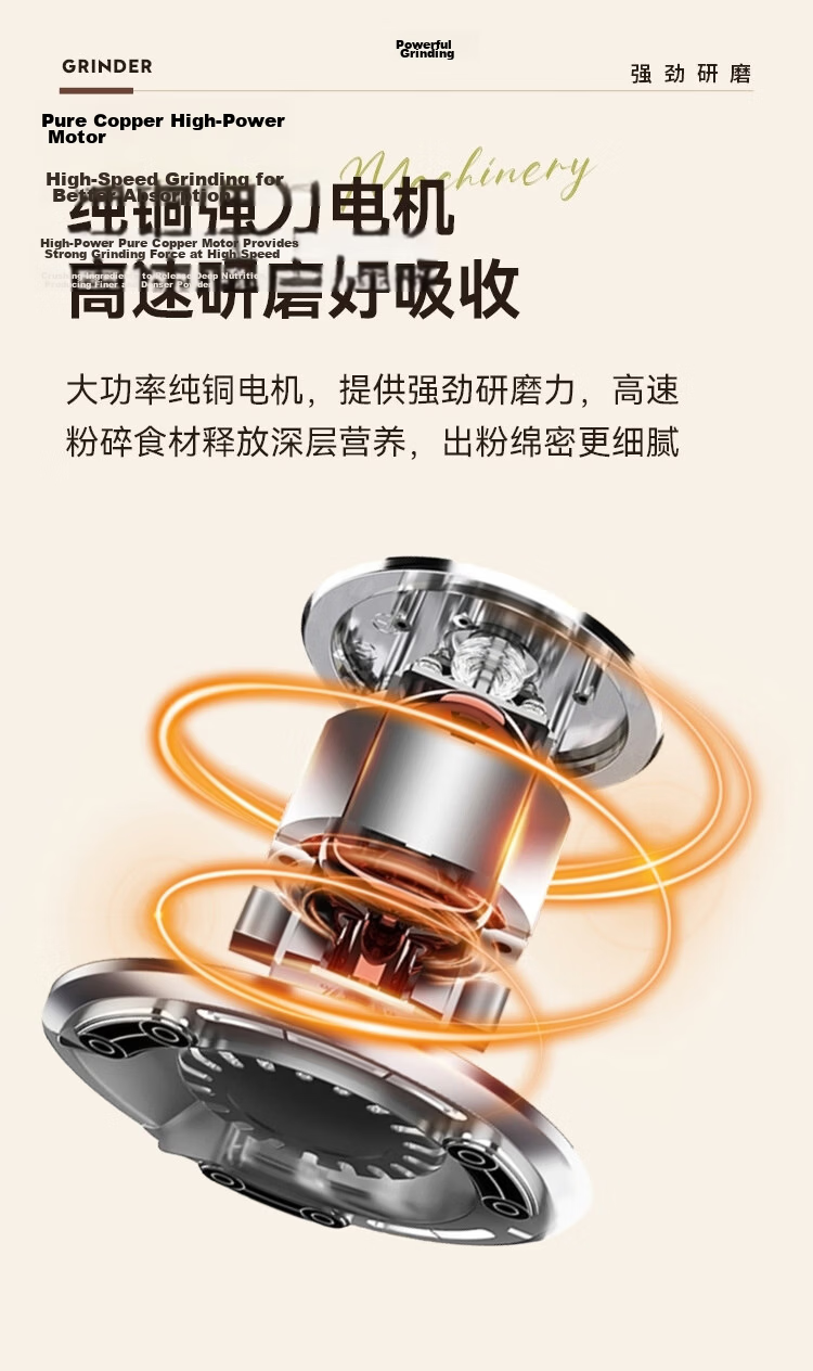 Malata Grinder Coffee Bean Grinder Herbal Medicine Pulverizer Multifunctional Household Powder Grinder Wet and Dry Crusher Upgraded Silent Cover 12