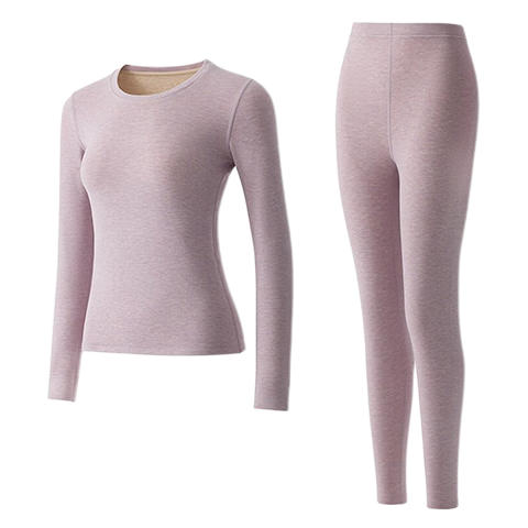 LangSha Women's Thermal Underwear Autumn Winter Wool Silk Thin Set 7A Antibacterial Mite-Resistant Top and Bottom